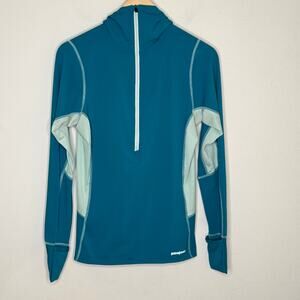 Patagonia Womens M Capilene Half Zip Pullover Hoodie Thumbhole Trail‎ Running